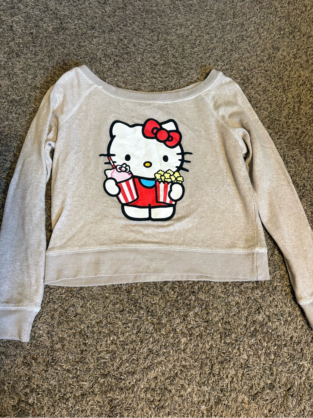 Universal Cream Hello Kitty Popcorn Graphic Sweatshirt